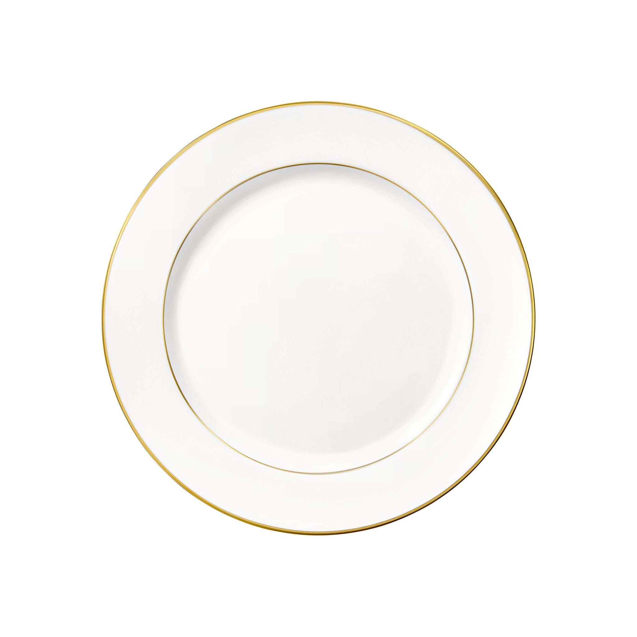 Christofle Gilded Porcelain Dessert Plate in porcelain on a white background