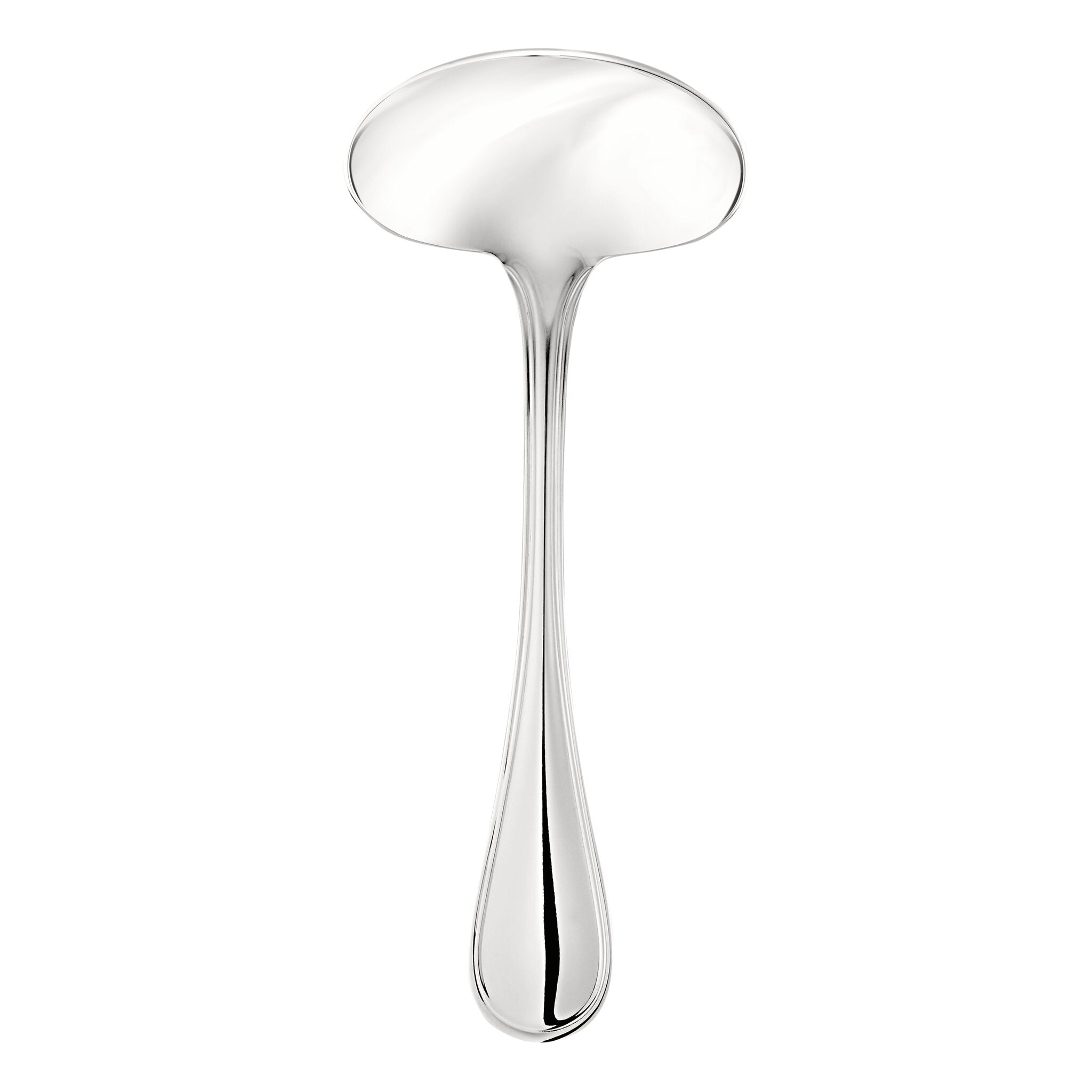 Christofle Albi Stainless Steel Gravy Ladle in stainless steel on a white background