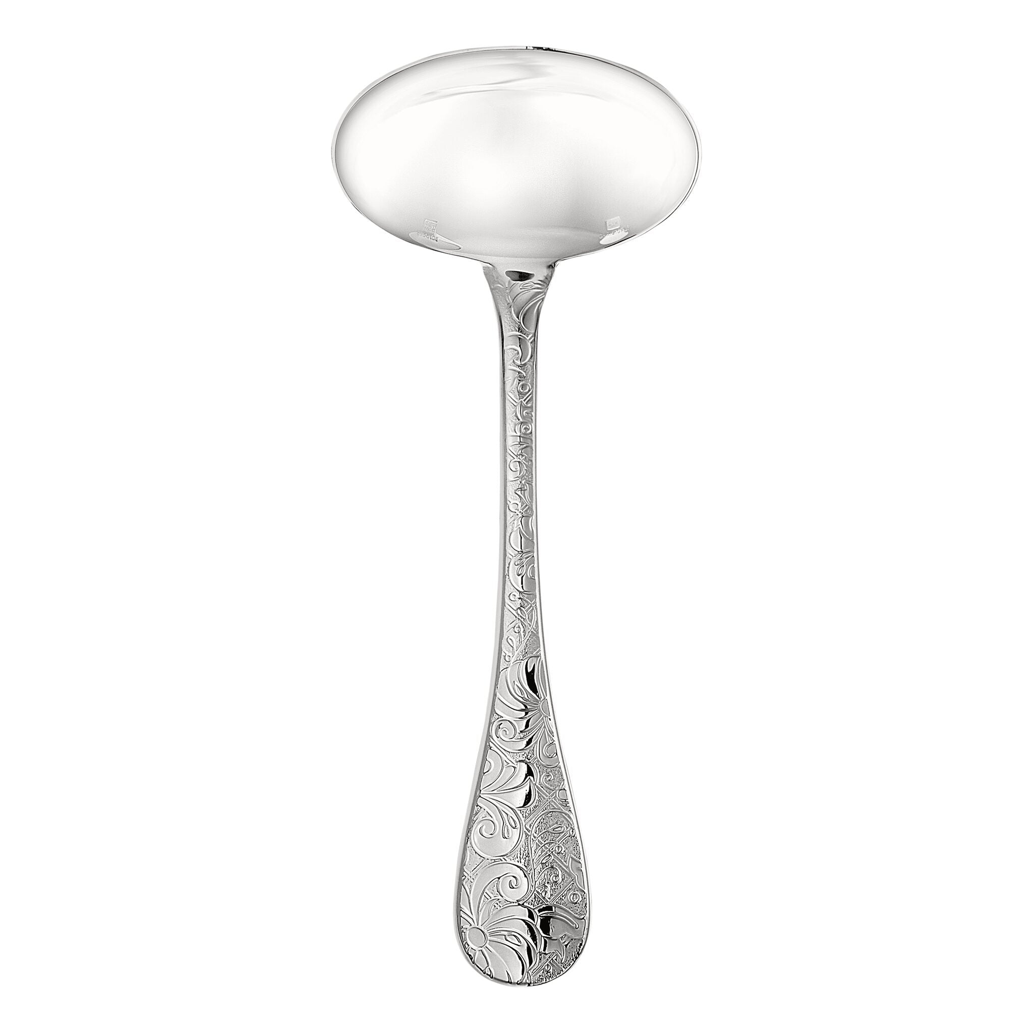 Christofle Jardin d'Eden Silver-Plated Gravy Ladle in silver-plate on a white background