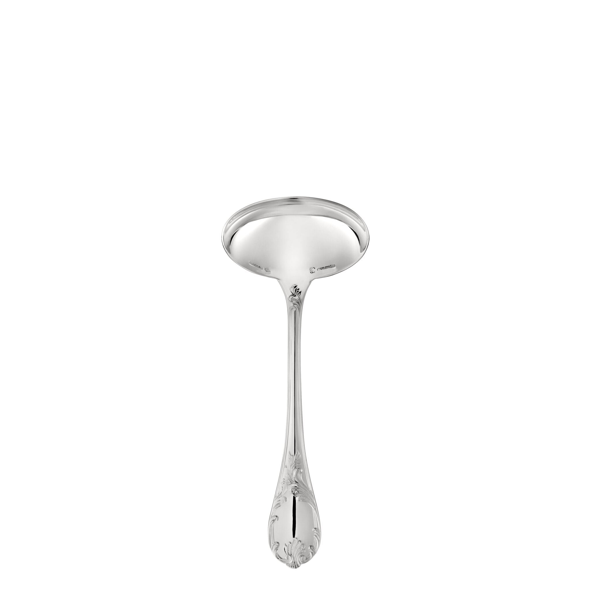 Christofle Marly Sterling Silver Gravy Ladle in sterling silver on a white background