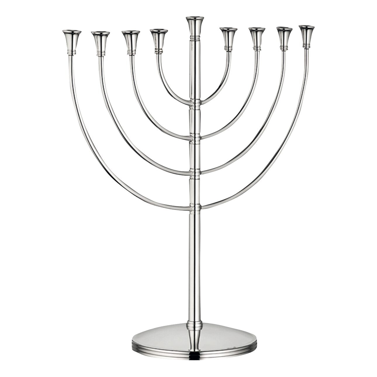 Christofle Silver-Plated Hanukkah Menorah in silver-plate on a white background