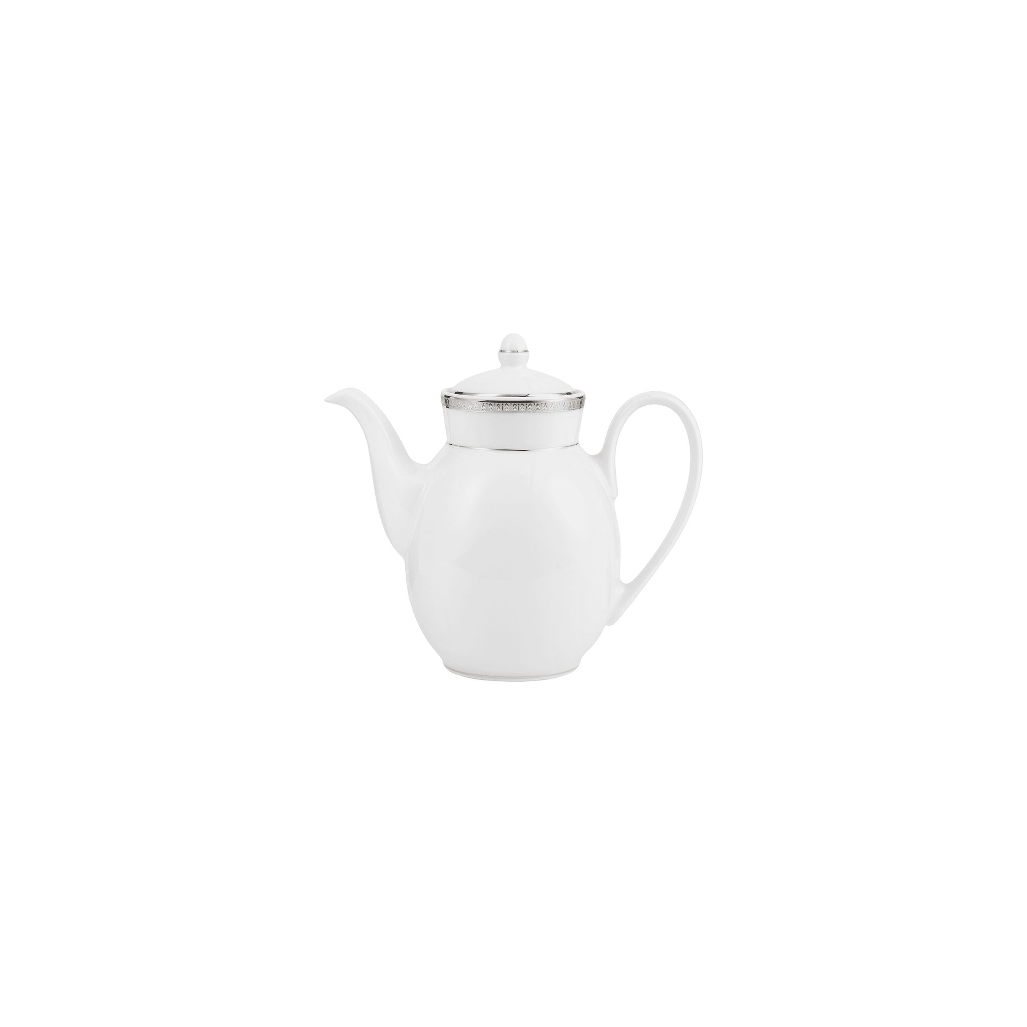 Christofle Porcelain Pot Platinum Finish in porcelain on a white background