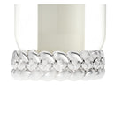 Christofle Babylone Borosilicate Glass Silver-Plated Hurricane in silver-plate on a white background