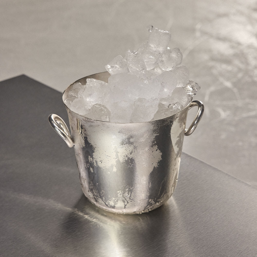 Christofle Vertigo Silver-Plated Ice Bucket in silver-plate on a white background