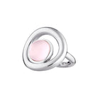 Christofle Idole de Christofle Cabochon Sterling Silver Ring with Rose Quartz on a white background