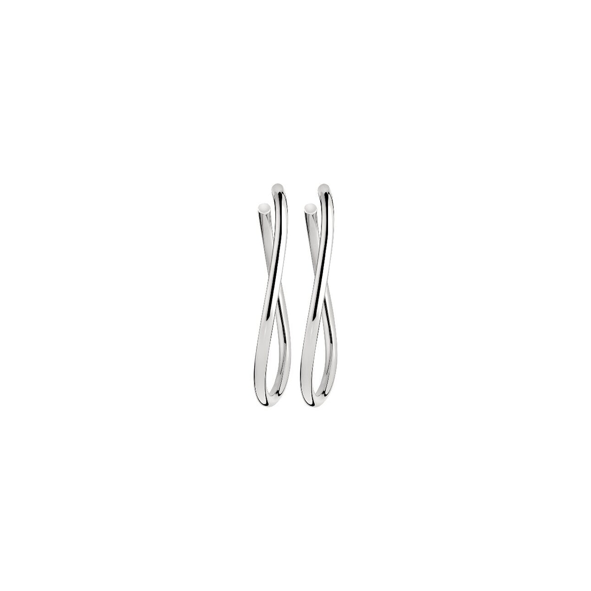 Christofle Idole de Christofle Sterling Silver Large Hoop Earrings on a white background