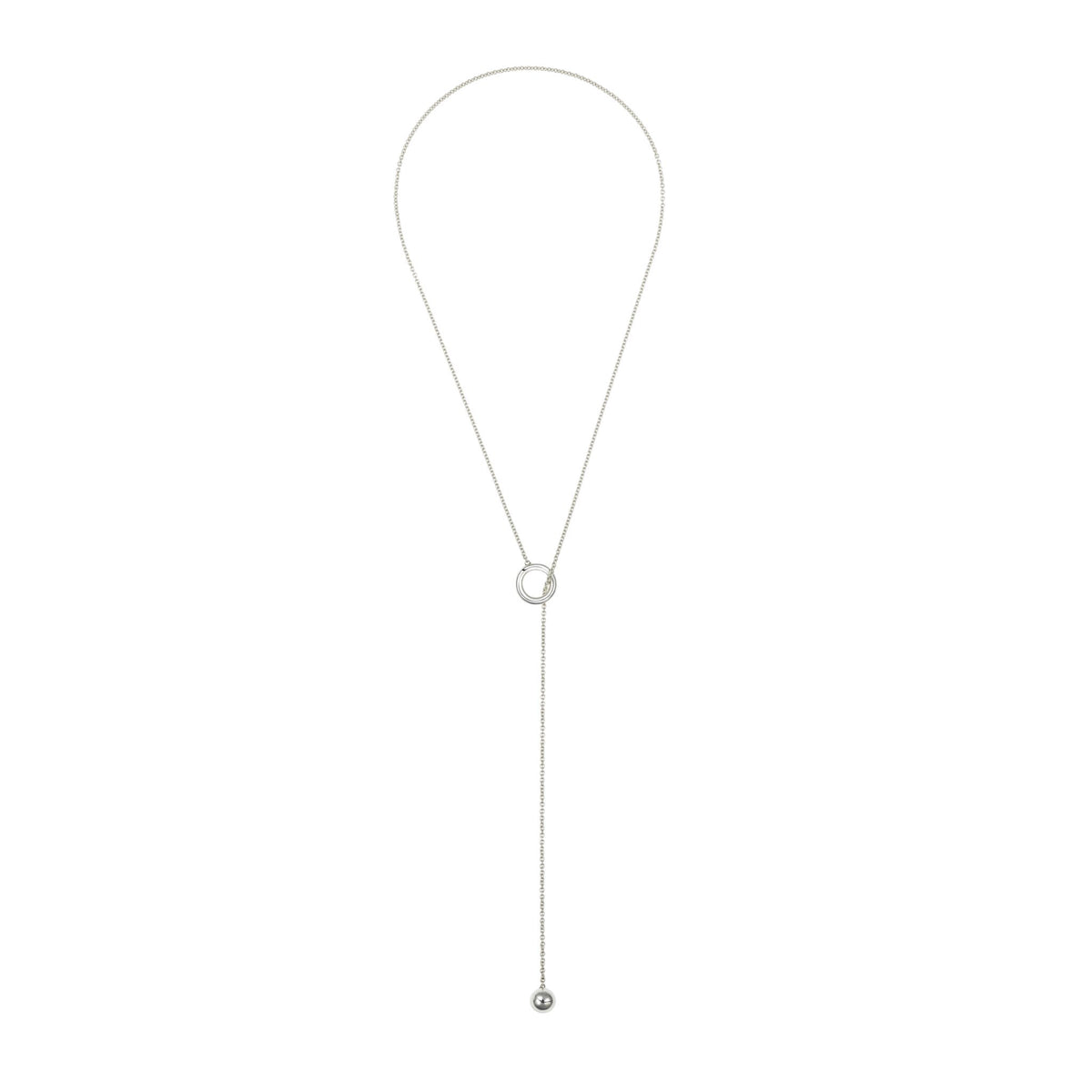 Christofle Idole de Christofle Sterling Silver Lariat Necklace on a white background