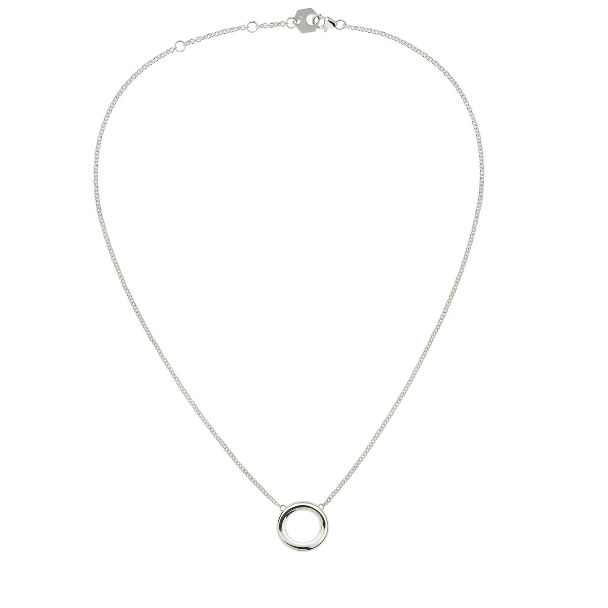 Christofle Idole de Christofle Sterling Silver Ring Choker Necklace on a white background