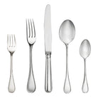 Christofle Albi Sterling Silver Five Piece Flatware Set in sterling silver on a white background