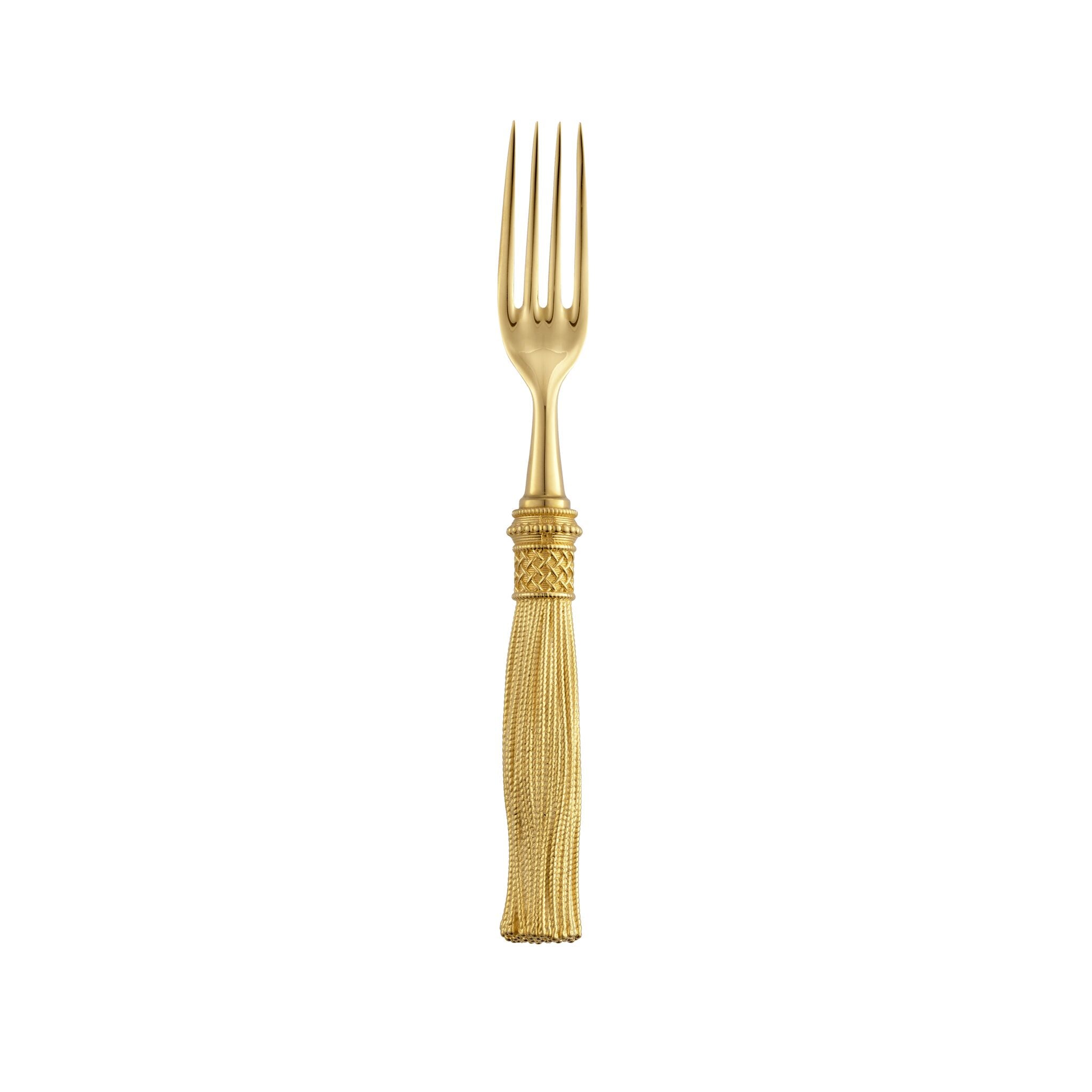 Christofle Pompon 4-piece Silver-plated Gilded Individual Place Settings in silver-plate on a white background