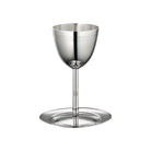 Christofle Silver-Plated Kiddush Cup and Saucer in silver-plate on a white background