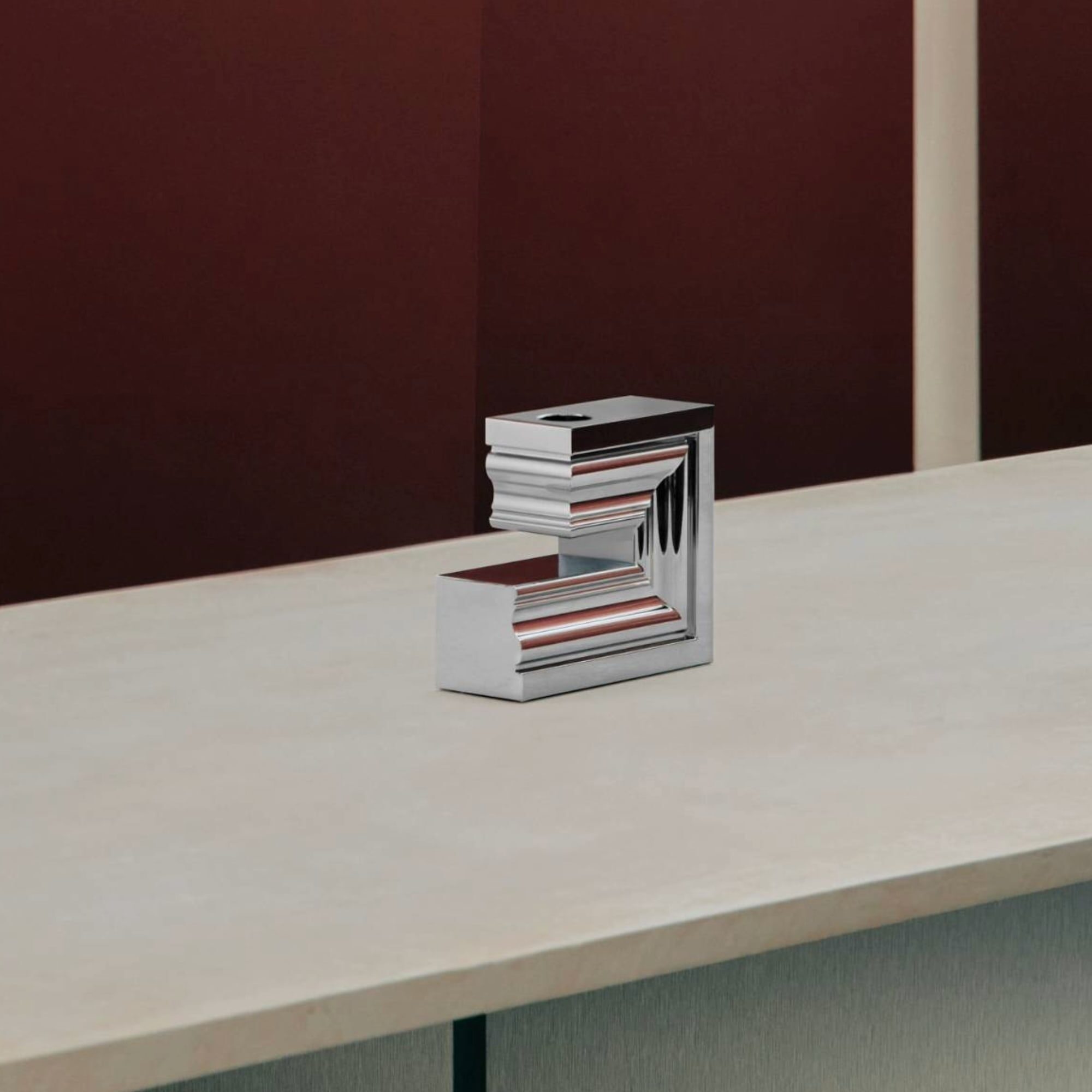 Christofle Perspectives Chrome Aluminium Large Candle Holder N°2 — additional view