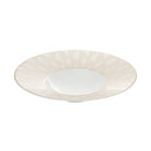 Christofle Malmaison Porcelain Large Rim Plate Gold Finish in porcelain on a white background