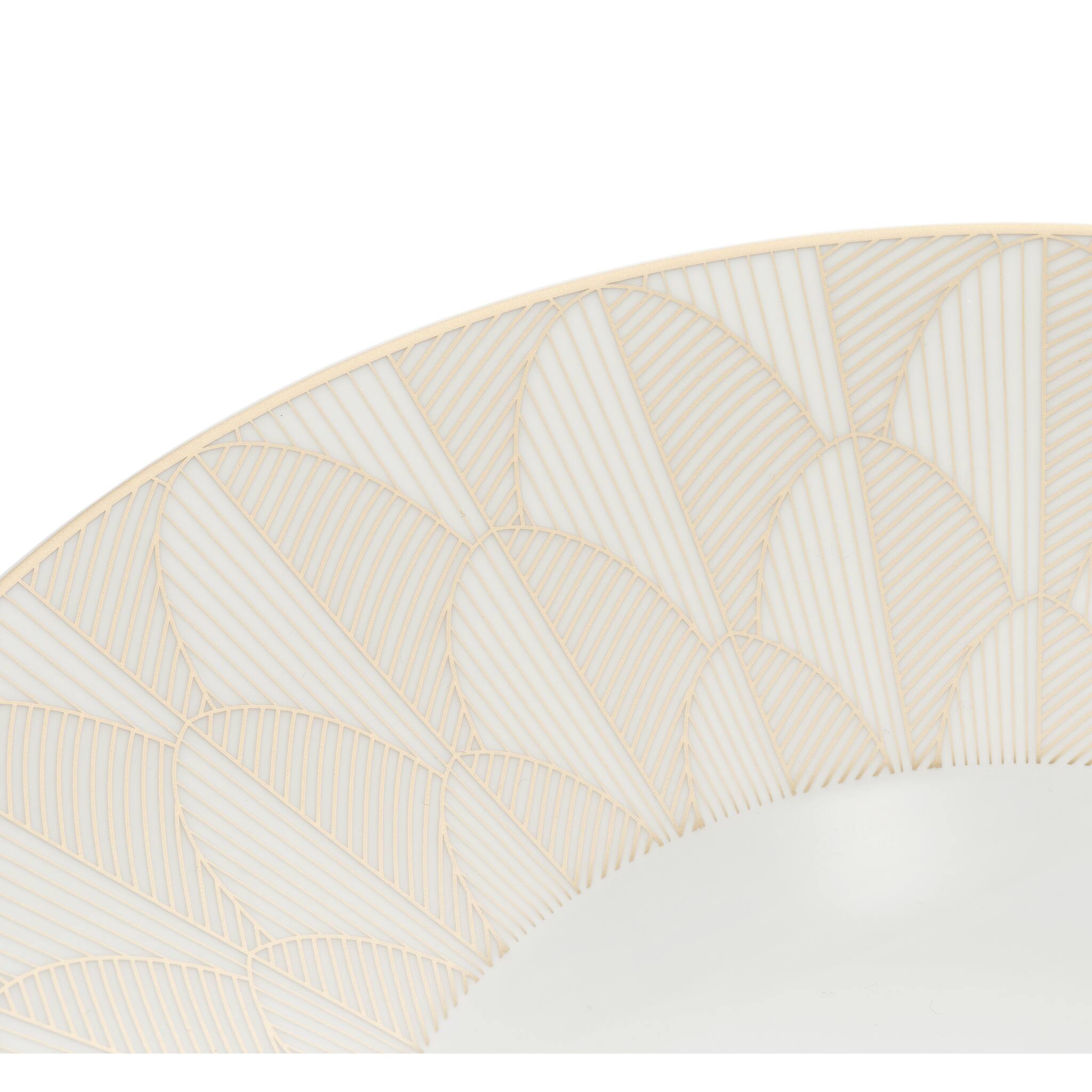 Christofle Malmaison Porcelain Large Rim Plate Gold Finish — additional view