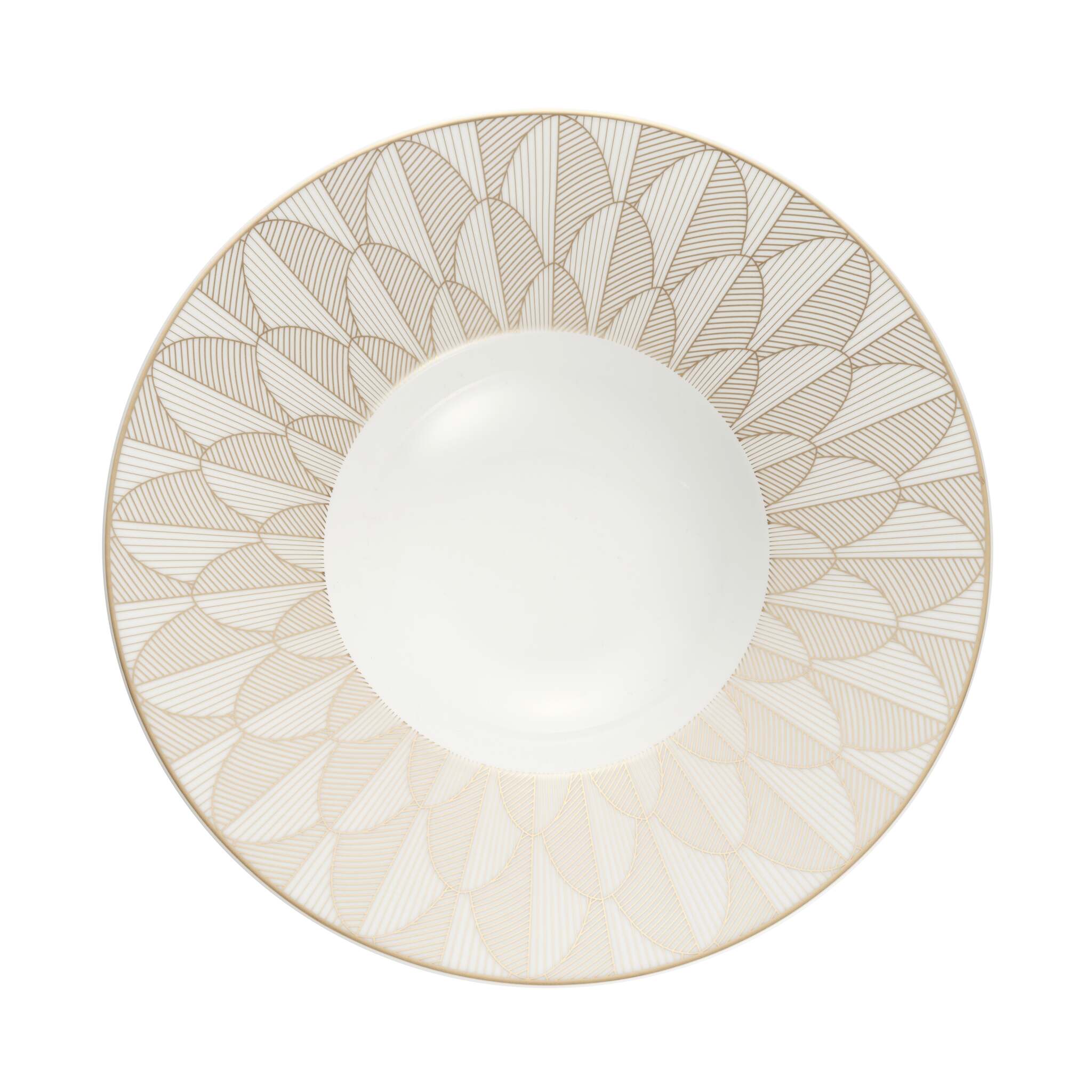 Christofle Malmaison Porcelain Large Rim Plate Gold Finish — additional view