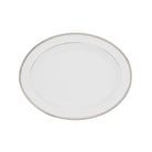Christofle Malmaison Platinum Porcelain Oval Platter - 15 in on a white background