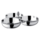 Christofle Malmaison Silver-Plated 3-Bowl Server on a white background