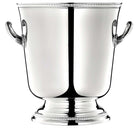christofle malmaison silver-plated champagne cooler bucket with a pedestal and handles on two sides