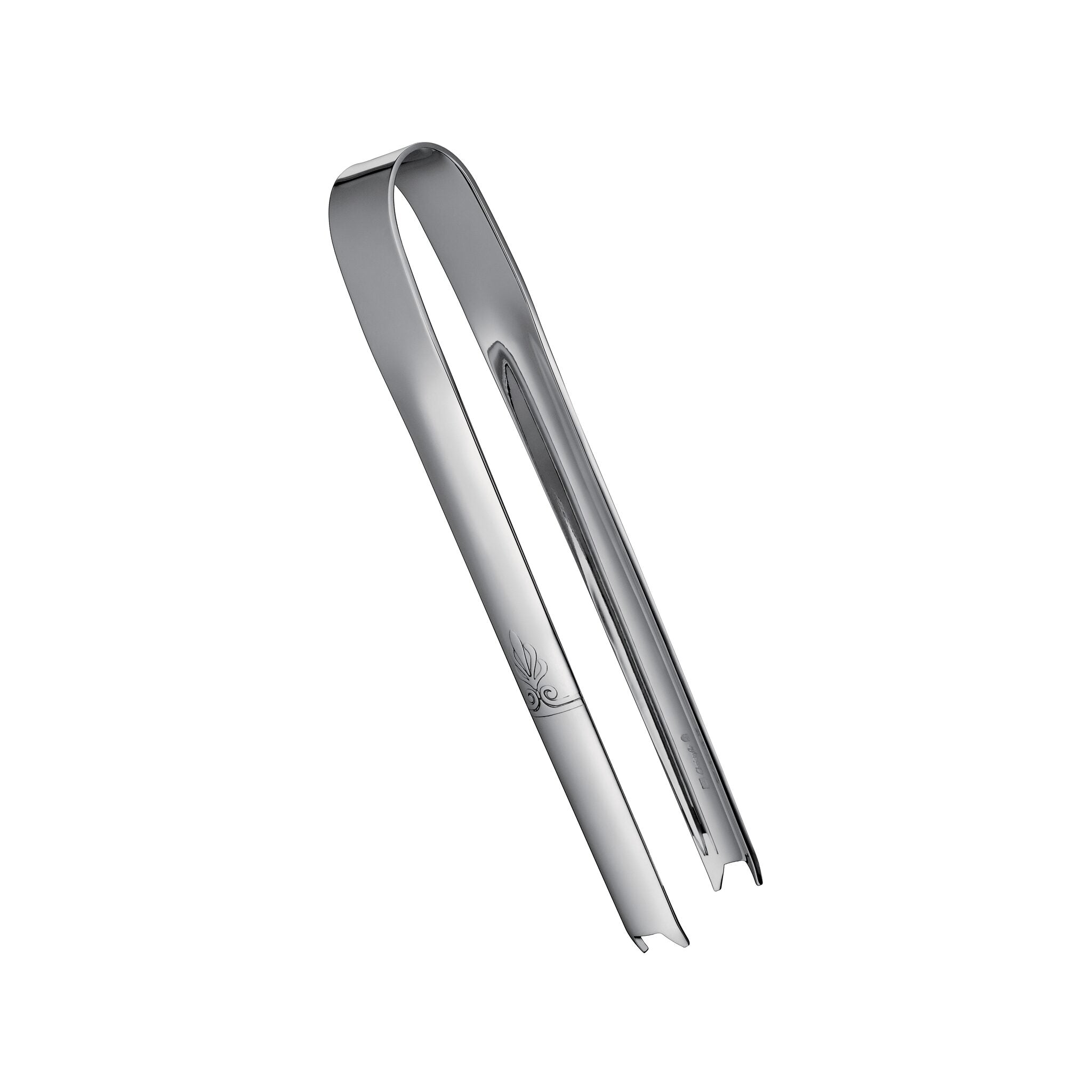 Christofle Malmaison Silver-Plated Ice Tongs in silver-plate on a white background