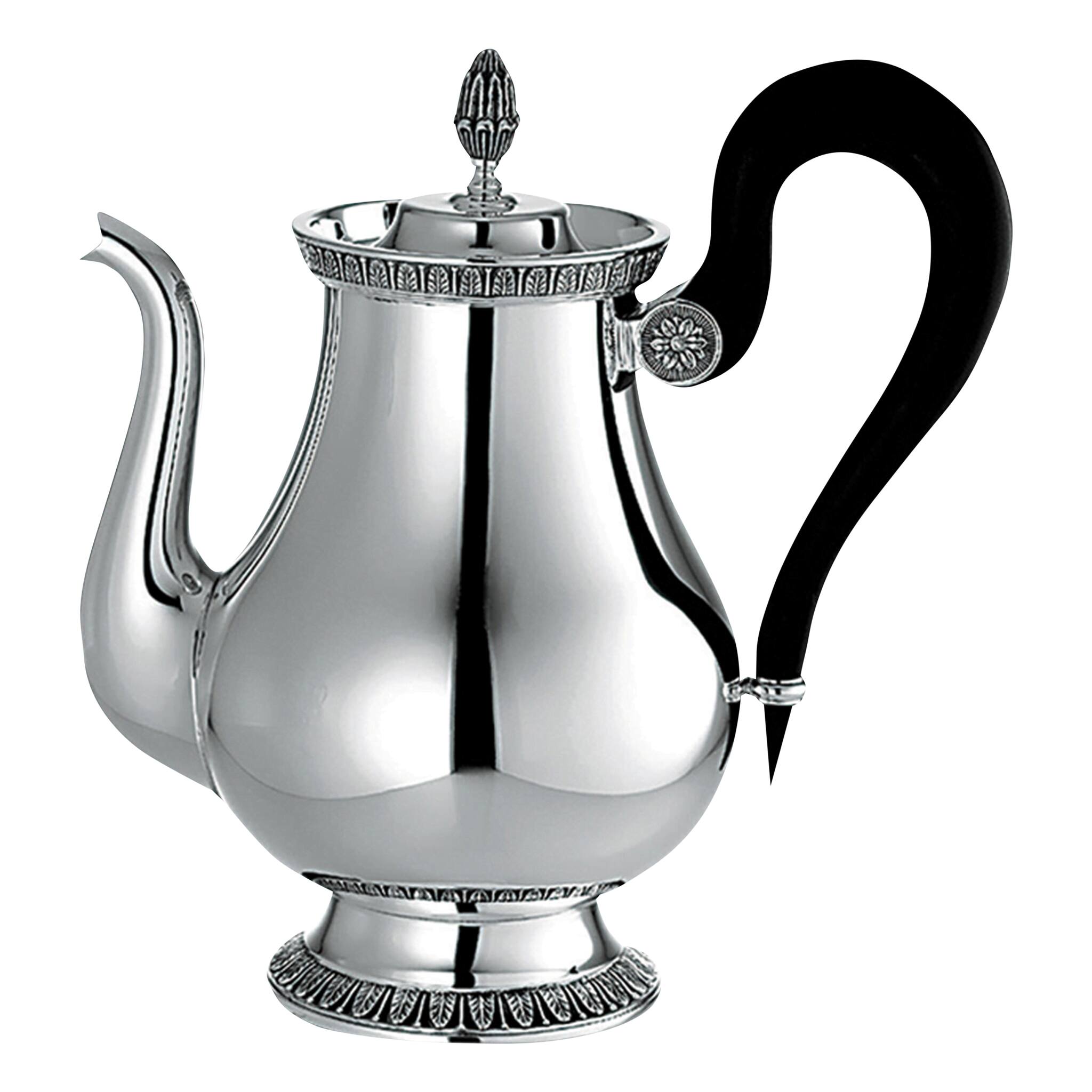 Christofle Malmaison Silver-Plated Teapot in silver-plate on a white background