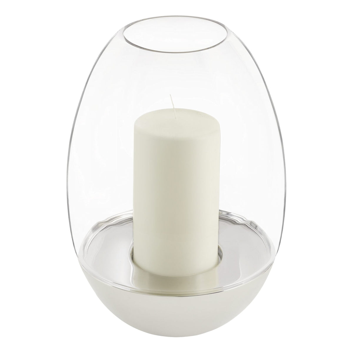 Christofle Mood Nomade Large Stainless Steel & Crystal Hurricane, view 2