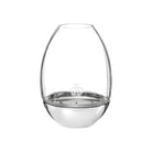 Christofle Mood Nomade Small Stainless Steel & Glass Hurricane on a white background