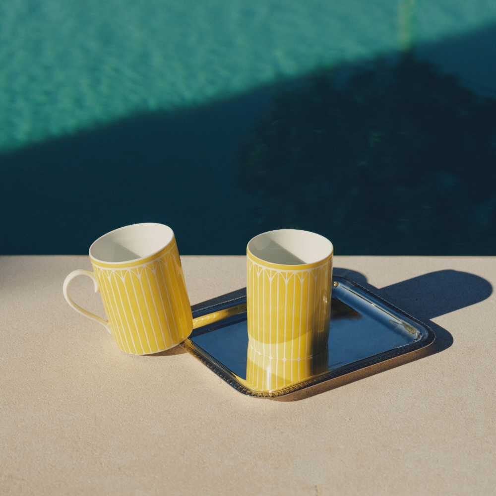 Christofle Malmaison Porcelain Mug in porcelain on a white background