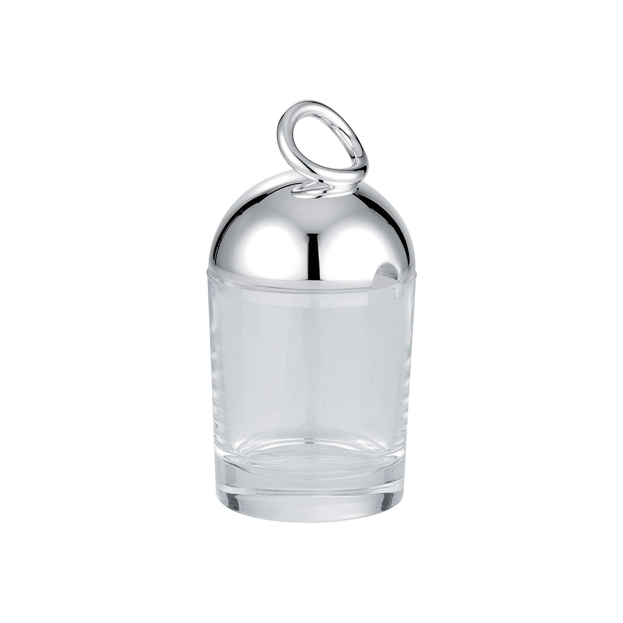 Christofle Vertigo Silver-Plated Mustard/Condiment Serving Pot in silver-plate on a white background