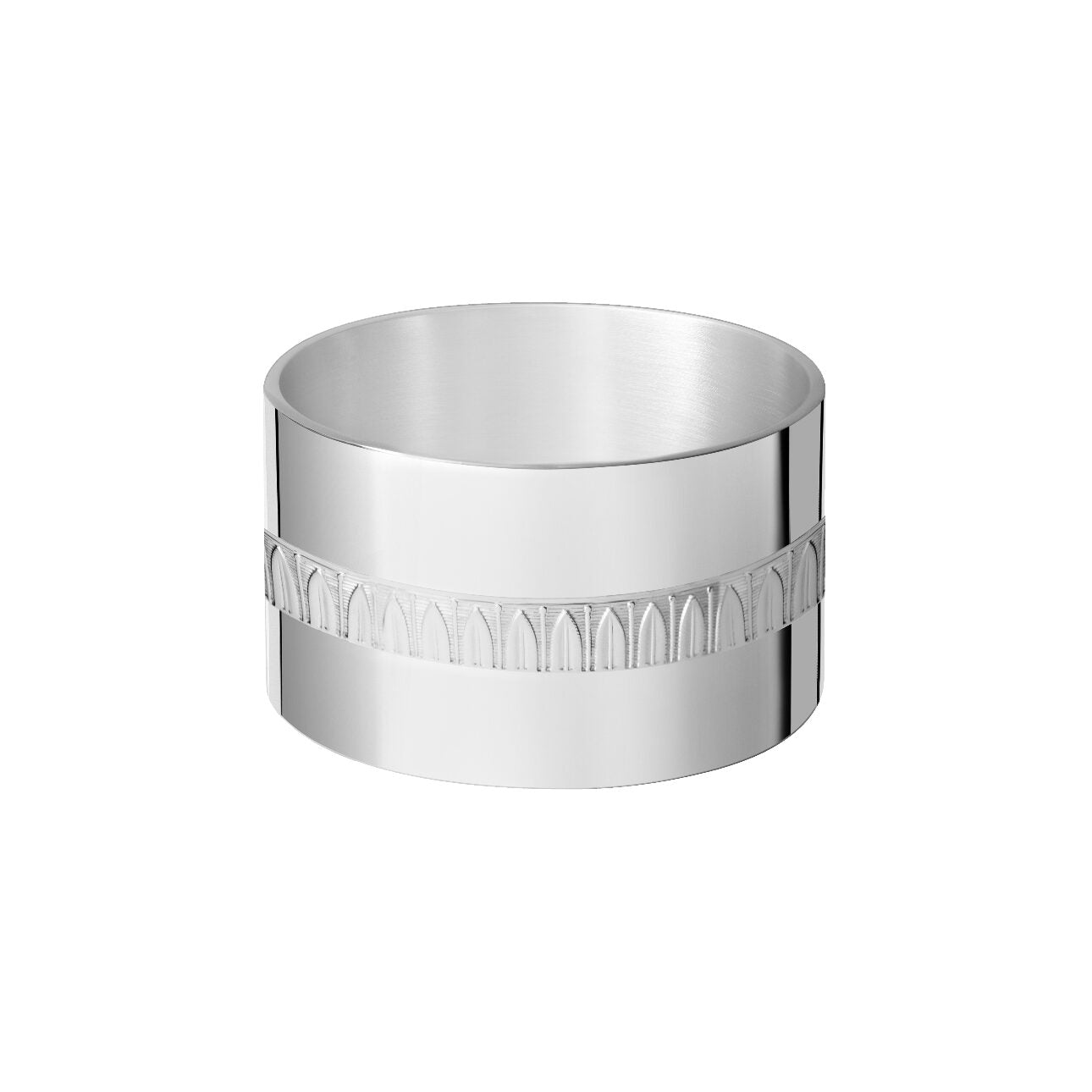 Christofle Malmaison Silver Plated Napkin Ring in silver-plate on a white background