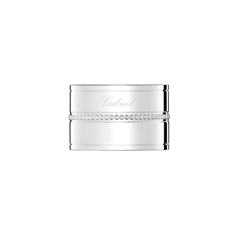 Christofle Perles Sterling Silver Napkin Ring in sterling silver on a white background