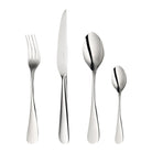Christofle Flatware Set for 6 People (24 Pieces) Origine Stainless Steel in stainless steel on a white background