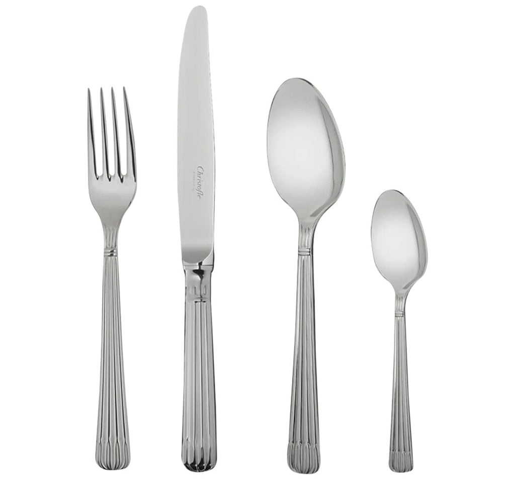 Christofle Osiris dinner fork, dinner knife, tablespoon and after dinner teaspoon