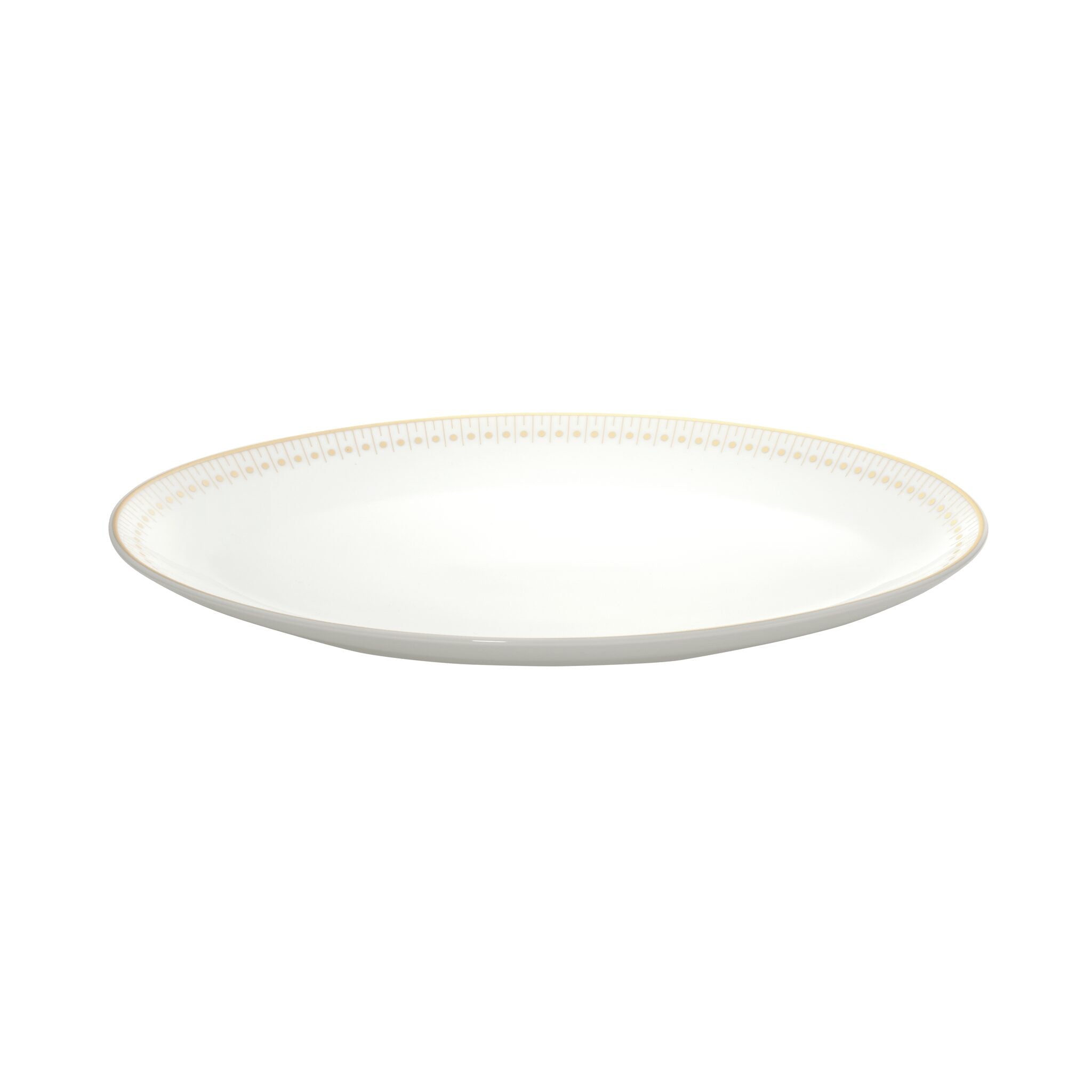 Christofle Malmaison Outer Gold Finish Porcelain Oval Platter - 11 in in porcelain on a white background