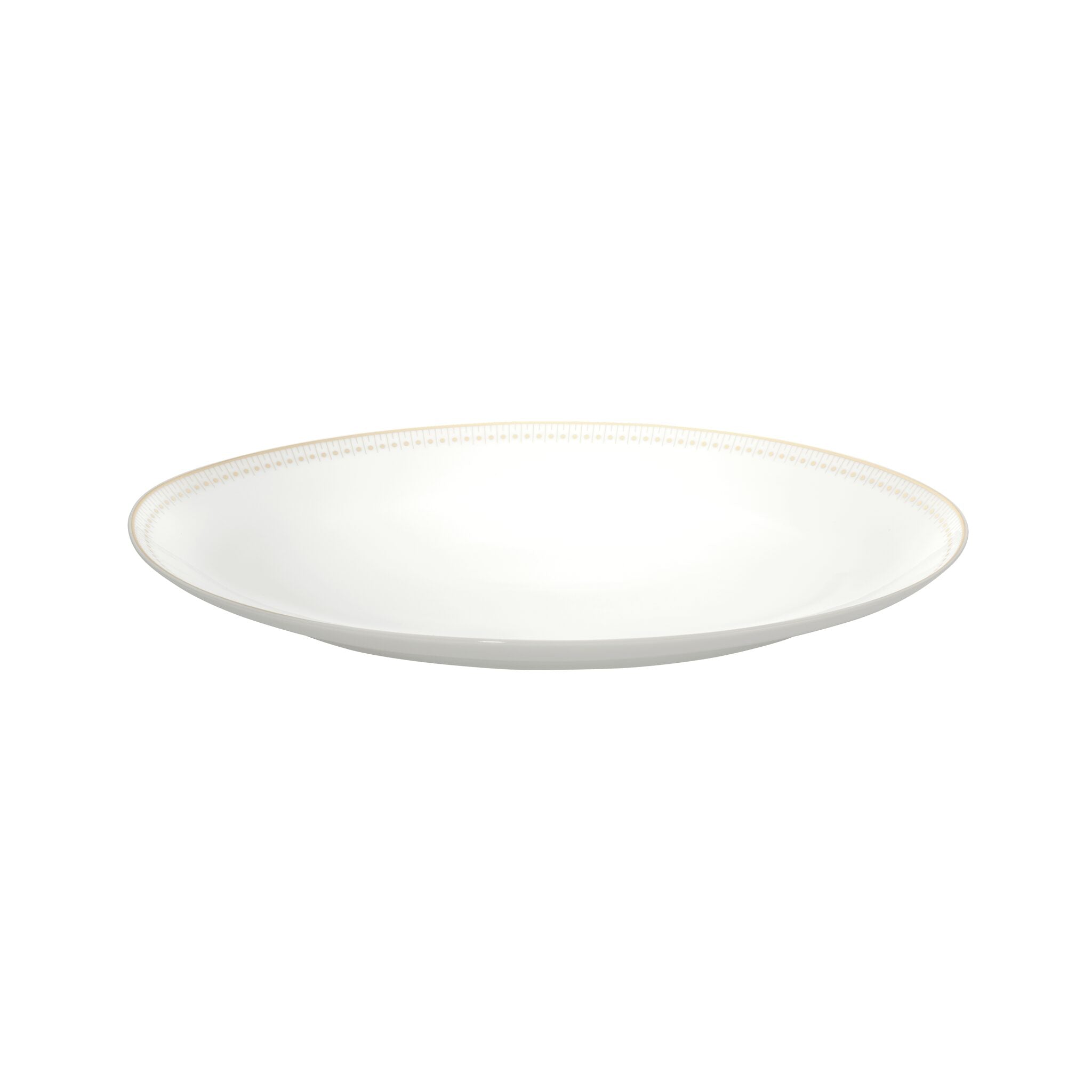 Christofle Malmaison Outer Gold Finish Porcelain Oval Platter - 15 in in porcelain on a white background