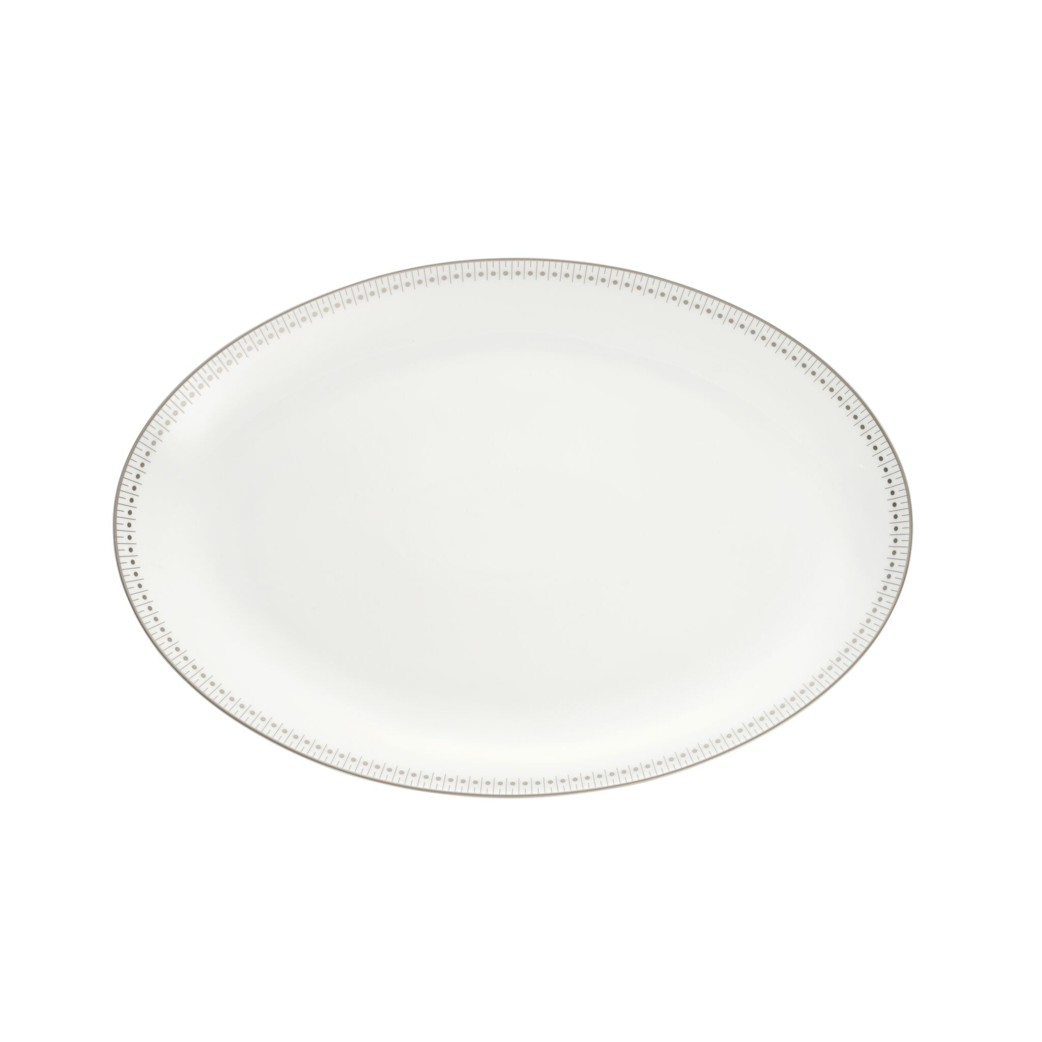 Christofle Malmaison Platinum Finish Oval Porcelain Platter - 15 in — additional view
