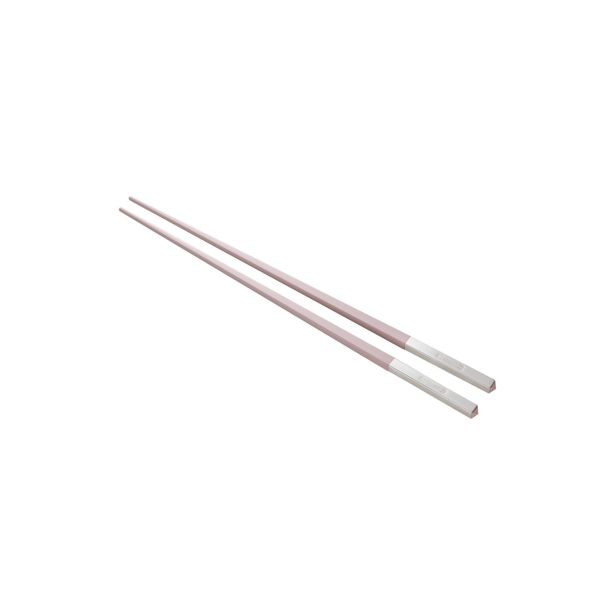 Christofle Silver-Plated Pink Japanese Chopsticks in silver-plate on a white background