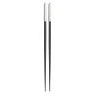 Christofle Jardin d'Eden Silver-Plated Black Japanese Chopsticks with Case in silver-plate on a white background