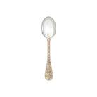 Christofle Jardin d'Eden Partially Gilded Rose & Yellow Gold Dessert Spoons in silver-plate on a white background