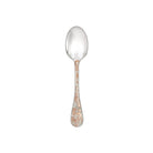 Christofle Jardin d'Eden Partially Gilded Rose Gold Dessert Spoon in silver-plate on a white background