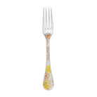 Christofle Jardin d'Eden Partially Gilded Rose & Yellow Gold Dinner Fork in silver-plate on a white background