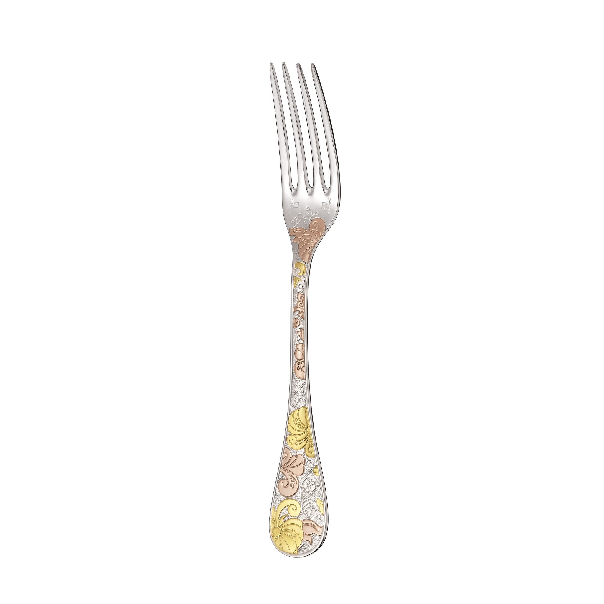 Christofle Jardin d'Eden Partially Gilded Rose & Yellow Gold Dinner Fork — additional view