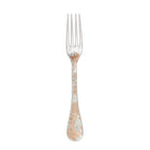 Christofle Jardin d'Eden Partially Gilded Rose Gold Dinner Fork in silver-plate on a white background