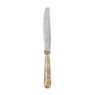 Christofle Jardin d'Eden Partially Gilded Rose & Yellow Gold Dinner Knife in silver-plate on a white background