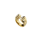Christofle Patte de Lion 24K Gilded Sterling Silver Open Ring on a white background