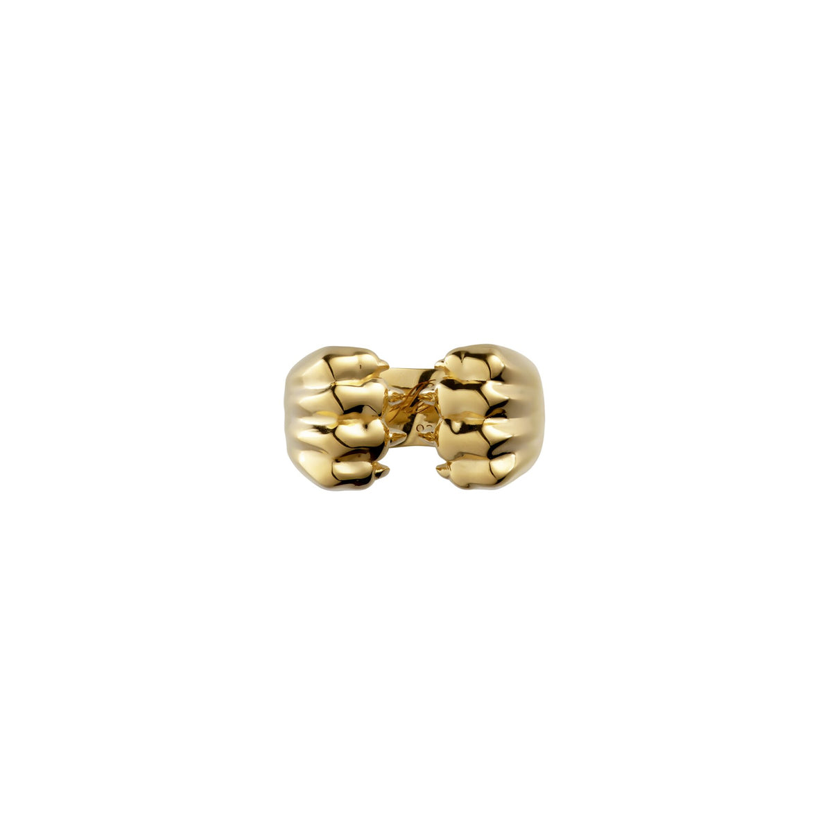Christofle Patte de Lion 24K Gilded Sterling Silver Open Ring, view 2
