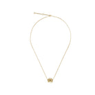 Christofle Patte de Lion 24K Gilded Sterling Silver Small Pendant Necklace on a white background