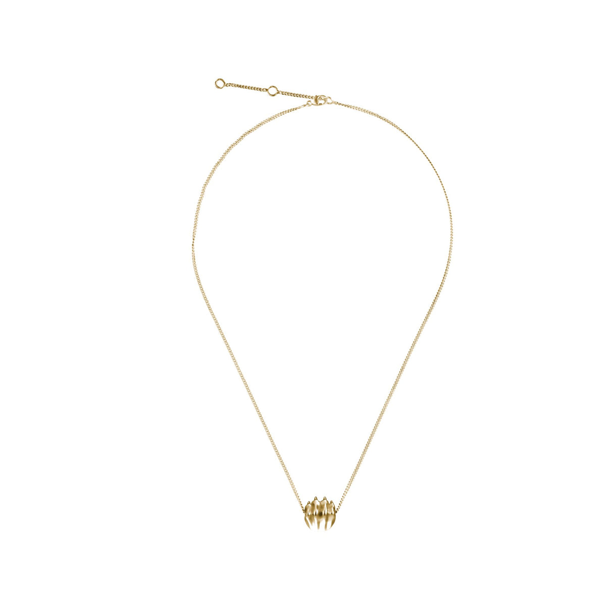 Christofle Patte de Lion 24K Gilded Sterling Silver Small Pendant Necklace on a white background