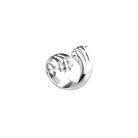 Christofle Patte de Lion Rhodium-Plated Sterling Silver Cross Ring on a white background