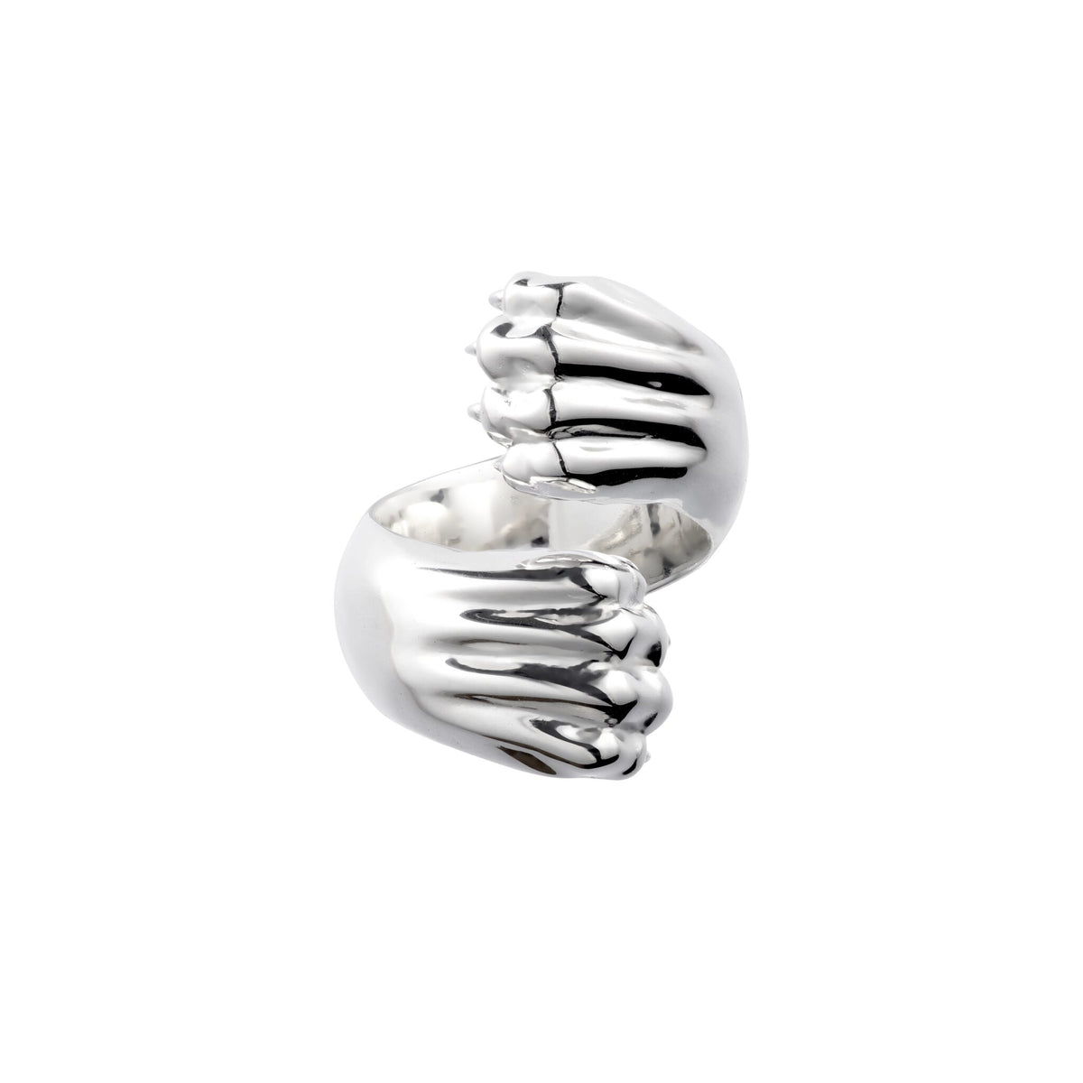 Christofle Patte de Lion Rhodium-Plated Sterling Silver Cross Ring, view 2
