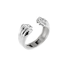 Christofle Patte de Lion Rhodium-Plated Sterling Silver Cuff Bracelet on a white background